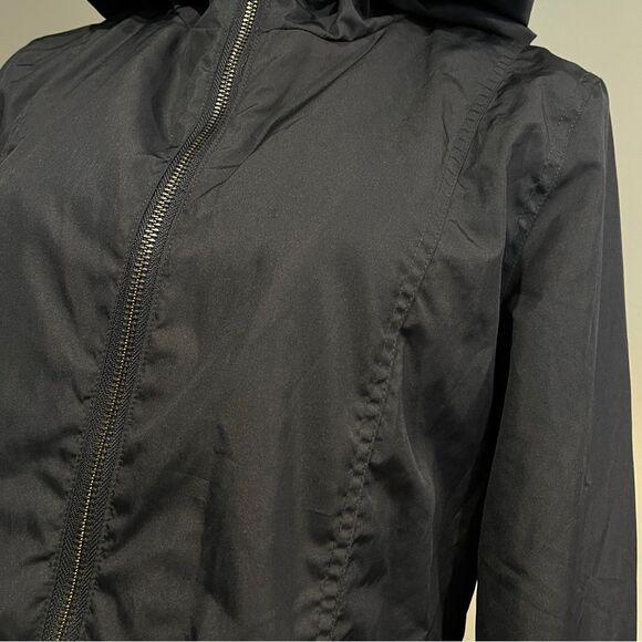 Serra Zip Up Long Navy Rain Coat Jacket Size Med - Picture 3 of 14